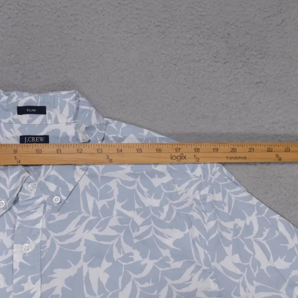 J Crew Floral Shirt Mens XL SLIM Gray Short Sleeve Button Down